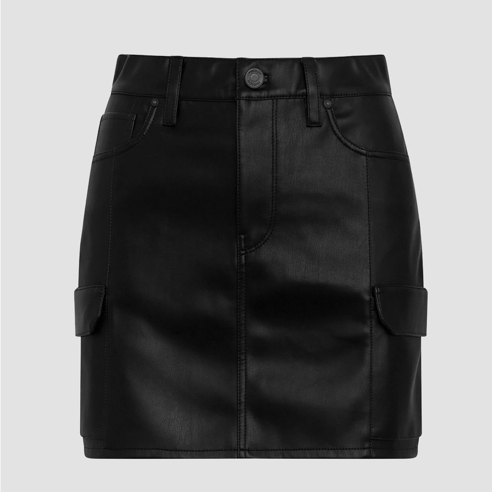 Hudson Cargo Viper Black Mini Skirt in Vegan Leather